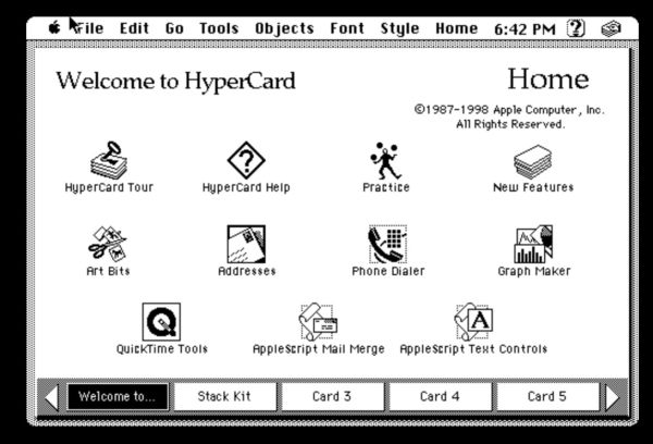 Hypercard on the Apple Mac